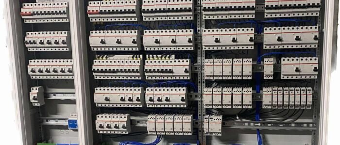 ELECTRICAL PANEL INSTALLATION(1) (1) Professional electrical panel installation with ABB circuit breakers and organized wiring for safe residential power distribution.